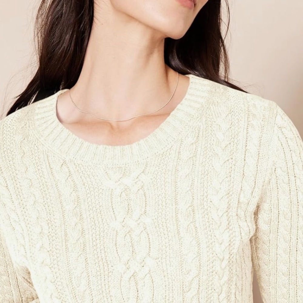 Amazon Essentials Neutral Fisherman Cable Knit Sweater Sz XL NWOT